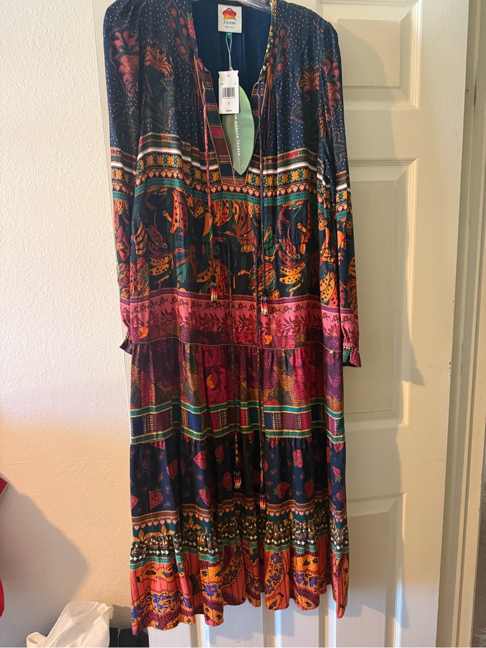 FARM Rio Navy, Pink & Orange Printed Maxi Dress